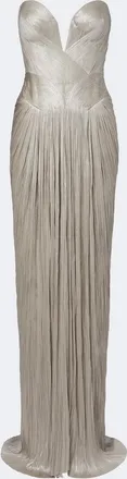 Maria Lucia Hohan Noor pleated silk bustier gown