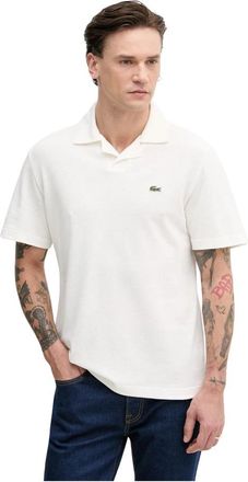 Lacoste Klassieke Katoen-Linnen Polo - Heren - Polos - Beige - S - Katoen - Tops