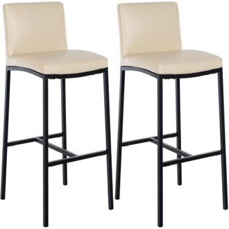 Clp Set 2 Sgabelli Freeport crema Finta pelle