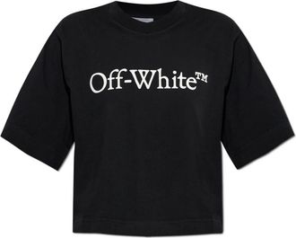 Off-white Korte losvallende t-shirt - Dames - T-shirts - Zwart - M - Katoen - Tops