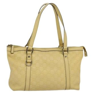 Gucci Pre-owned Tote Bags, female, Yellow, Size: ONE SIZE Pre-owned Vintage Canvas Tote Bag