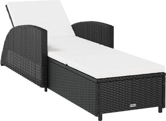 vidaXL Vidaxl - Tumbona Con Coj&iacute;n Rat&aacute;n Sint&eacute;tico Blanco Crema