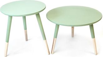 Muemue Mesita auxiliar set de 2 verde 45x39.5x39.5cm