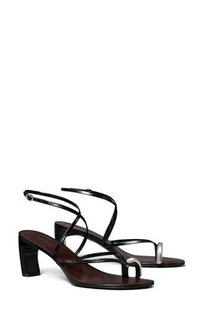 Tory Burch Strappy Sandal in Perfect Black /Silver at Nordstrom, Size 10.5