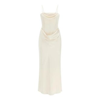 Rotate Corsage Lange Jurk - Dames - Avondkleed - Wit - XL - Polyester - Kleedjes
