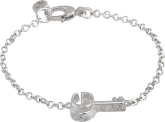 Gucci Gg Marmont Sterling Silver Key Charm Bracelet Size 17 - YBA632207002