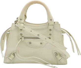 Balenciaga Pre-owned Neo Classic City Mini Handbag White - Dames - Vintage Handtas - Beige - ONE Size - Leer - Vintage