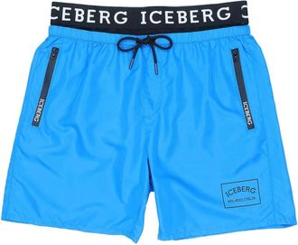 Iceberg Merkelastisch kostuum - Heren - Strandmode - Blauw - M - Polyester - Badmode
