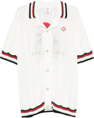 Casablanca Sporty Faux Crochet Shirt - Mens - Acrylic/Cotton