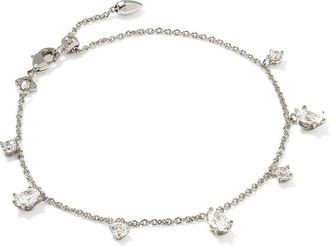 Kendra Scott Cailin Delicate Chain Womens Bracelet Womens Bracelet Silver White CZ, Brass/Crystal/Cubic Zirconia