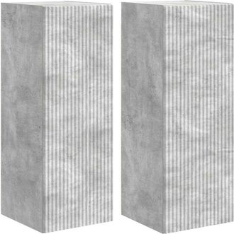 vidaXL Mueble De Tv Montado En La Pared 2 Pcs Concreto 30 X 31 X 80 Cm Vidaxl