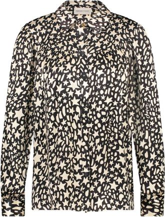Fab By Fabienne Chapot Sterrenprint Blouse met Lange Mouwen - Dames - Overhemden - Zwart - S - Overhemden