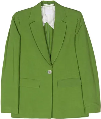 Merci notched-lapels single-breasted blazer - women - Viscose/Linen/Flax - 44 - Green
