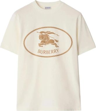 Burberry Beige Crew Neck T-shirt - Heren - T-shirts - Beige - 2XL - Tops