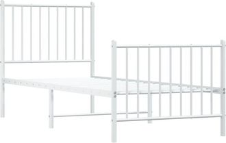 vidaXL Estructura cama sin colchón con estribo metal blanco 80x200 cm Vidaxl