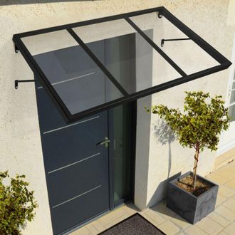 IDMarket Idmarket - Toldo Para Puerta De Entrada Josy Negro 90 X 140 Cm Toldo