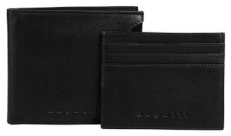 Bugatti Geldb&ouml;rse BUGATTI CLIFF, Herren, schwarz, Leder, leicht gl&auml;nzend, unifarben, Kleinlederwaren Geldb&ouml;rse, echt Leder