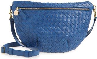 Clare Vivier Medium Grande Woven Leather Belt Bag in French Blue at Nordstrom