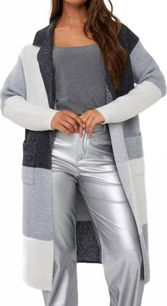 Esqualo Long Knitted Cardigan In Grey