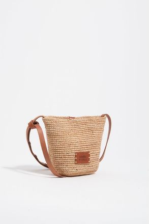 Bimba & Lola Raffia Woven Mini Bag in Natural at Nordstrom