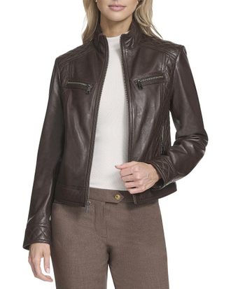 Andrew Marc Mikel Leather Racer Jacket