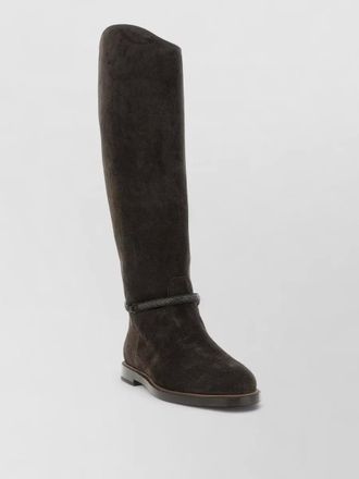 Brunello Cucinelli suede knee-high boots