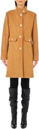 Liu Jo Basis Kameeljas - Dames - Mantel - Bruin - XL - Wol - Jassen
