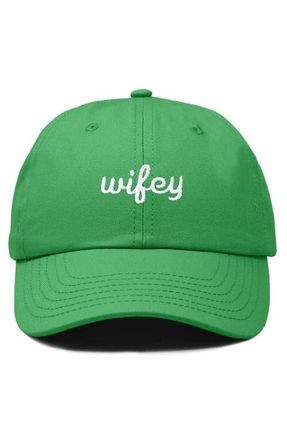 Dalix Wifey Embroidered Everyday Cap in Kelly Green at Nordstrom