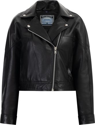 Dreimaster Dreimaster Lederen jas Dames zwart