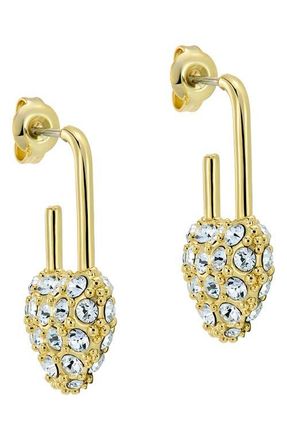 Ted Baker Payton Crystal Padlock Drop Earrings in Gold Tone/Clear Crystal at Nordstrom