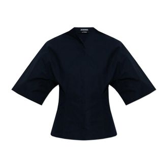 Jacquemus Shirts, female, Blue, Size: L Moisson Top