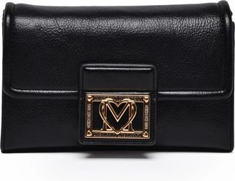 Love Moschino Textured Crossbody Bag With Gold-Tone Hardware And Practical Clip Closure