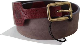 Gianfranco Ferre Leather Wide gold Chrome Logo Buckle Womens Belt