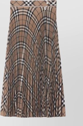 Burberry pleated checked midi skirt