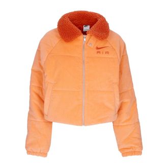Nike Ribfluwelen Winterjas Oranje - Dames - Fleece jassen - Oranje - L - Katoen - Fitness