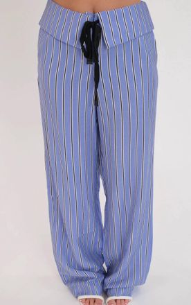 Olivaceous Natalia Stripe Pant In Blue