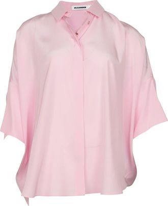 Jil Sander Crepe de Chine Shirt in Pink Silk