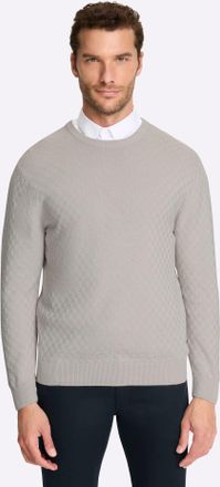 Marco Donati Rundhalspullover MARCO DONATI Pullover, Herren, Gr. 56/58, hellgrau, 100% Baumwolle, Pullover Rundhalspullover