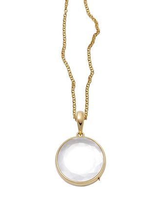 Loquet London 18K yellow gold round locket necklace