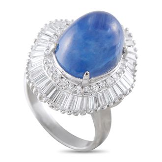 Luxury Bazaar Platinum 3.70ct Diamond and Sapphire Ring MF07-050126