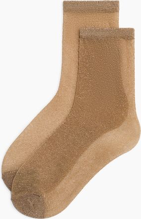 H&M Transparente Glitzersocken - Beige
