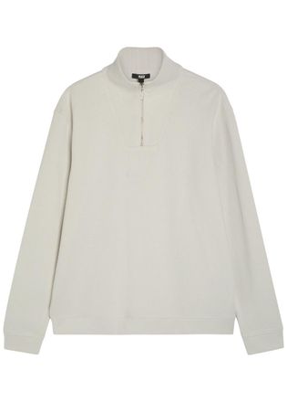 Paige Orion 1/4 zip Cotton-blend Sweatshirt - Ecru - XL