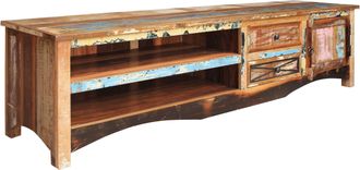 Massivmoebel24 Nature Of Spirit 136 Mobile Tv In Legno Riciclato - Laccato / Multicolore 200x50x50