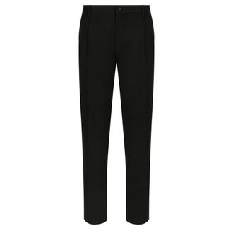 Dolce & Gabbana Suit Trousers, male, Black, Size: 2XL Classic Gabardine Tuxedo Pants