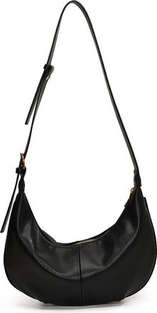 Generic Retro Shoulder Bag PU Leather Hobo Bag with Adjustable Strap Crescent Bag Large Travel Work Bag for Women Work Shopping Travel (Black)