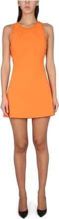 Moschino Abito Revisited Classic - Dames - Korte kleedjes - Oranje - 2XS - Katoen - Kleedjes