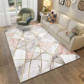 OEM Alfombra Geom&eacute;trica Para Sala De Estar, Estilo Moderno, Gris Y Rosa, Duradera, Xu, Alfombra Suave, Decoraci&oacute;n Para La Habitaci&oacute;n De Una Adolescente O 