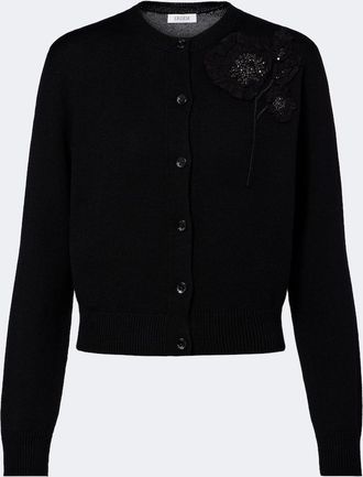 Erdem Cardigan in lana con perline
