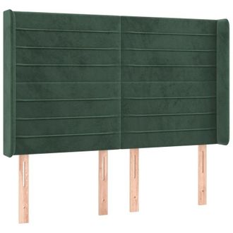 vidaXL Cabecero Con Orejas De Terciopelo Verde Oscuro 147x16x118/128cm Vidaxl