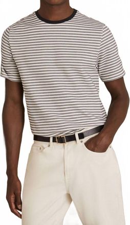 Reiss June Heavyweight Striped T-Shirt In White/navy